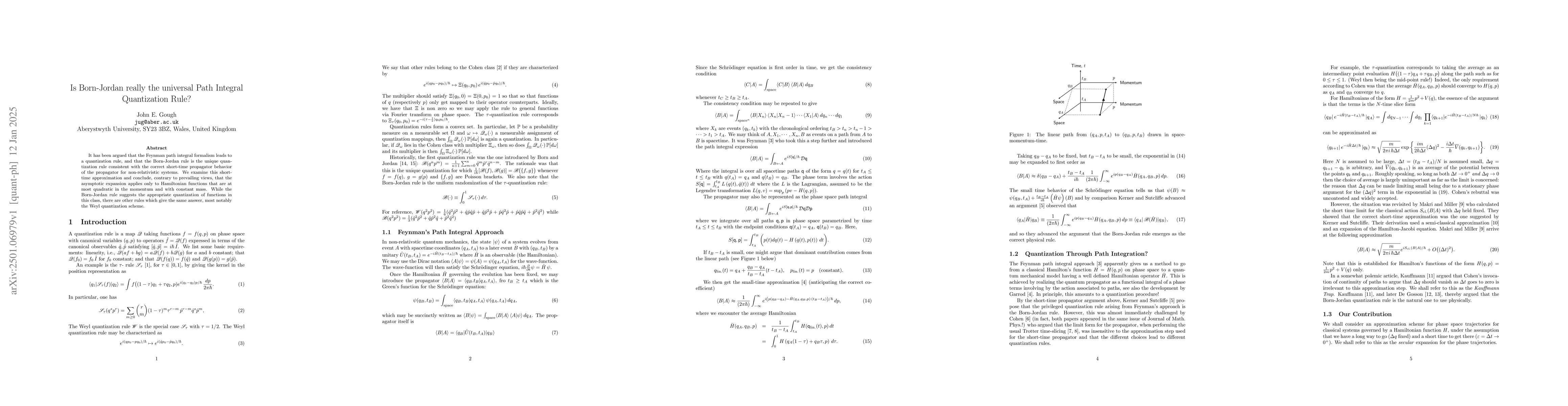 Thumbnail for Is Born-Jordan really the universal Path Integral Quantization Rule?
