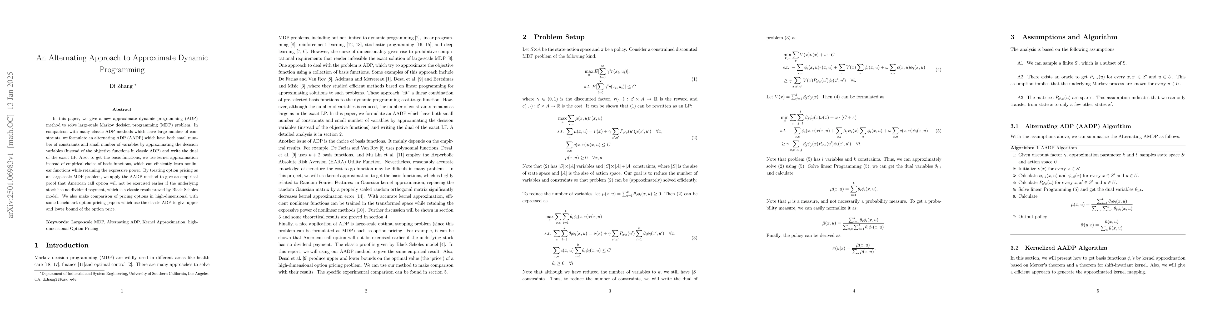 Thumbnail for An Alternating Approach to Approximate Dynamic Programming