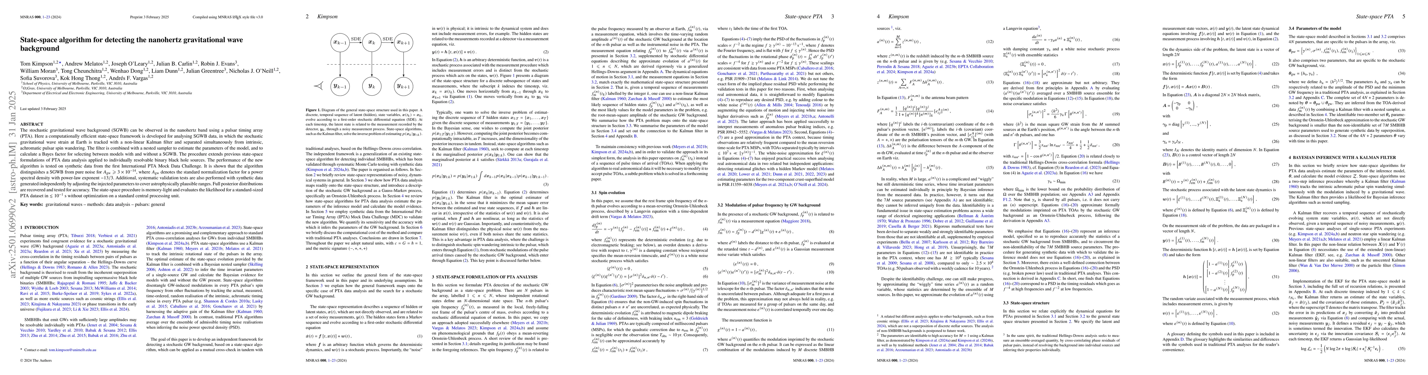 Thumbnail for State-space algorithm for detecting the nanohertz gravitational wave
  background