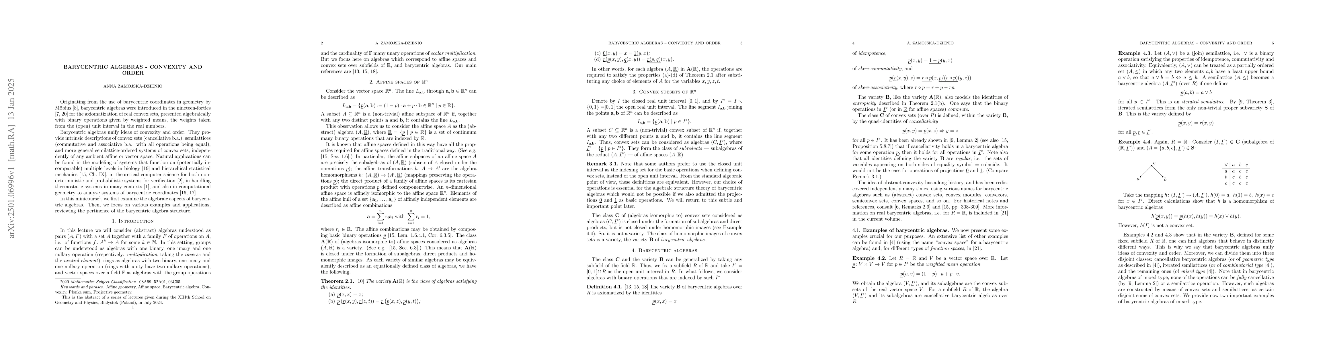 Thumbnail for Barycentric algebras -- convexity and order
