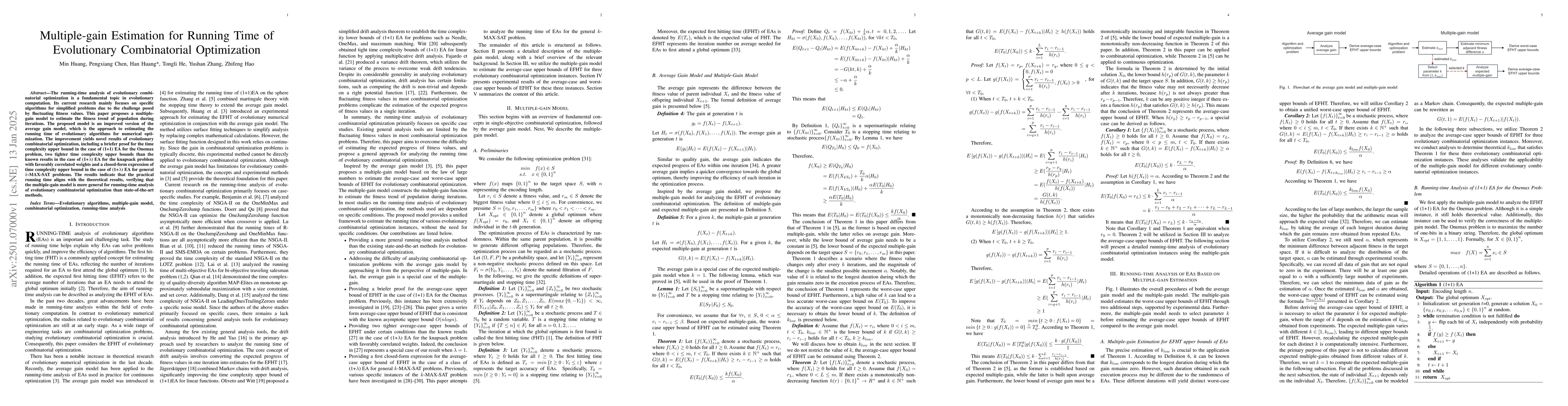 Thumbnail for Multiple-gain Estimation for Running Time of Evolutionary Combinatorial
  Optimization