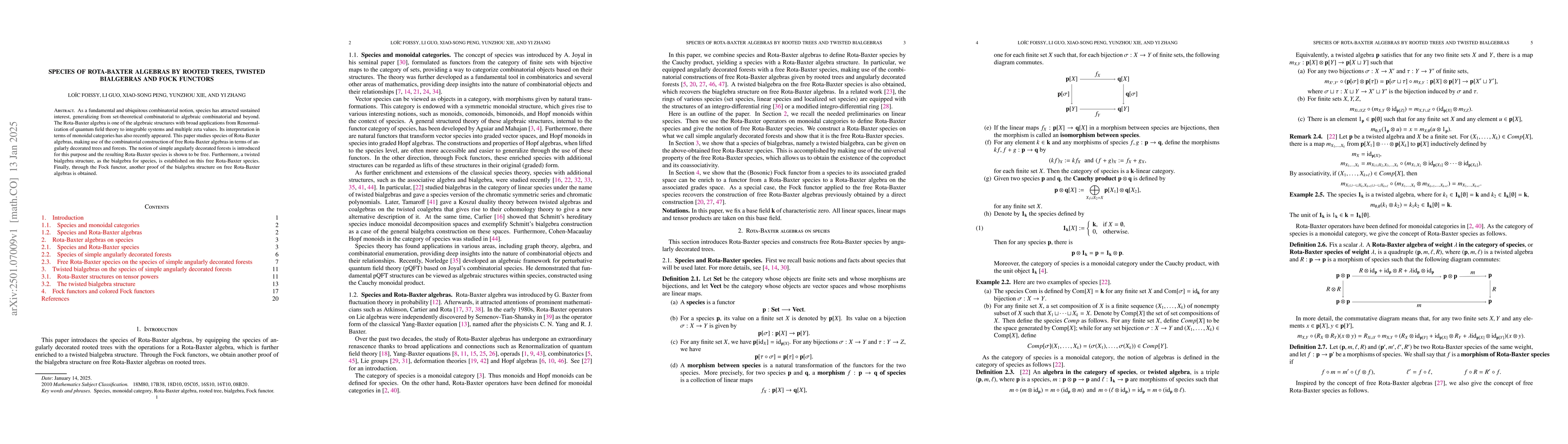 Thumbnail for Species of Rota-Baxter algebras by rooted trees, twisted bialgebras and
  Fock functors