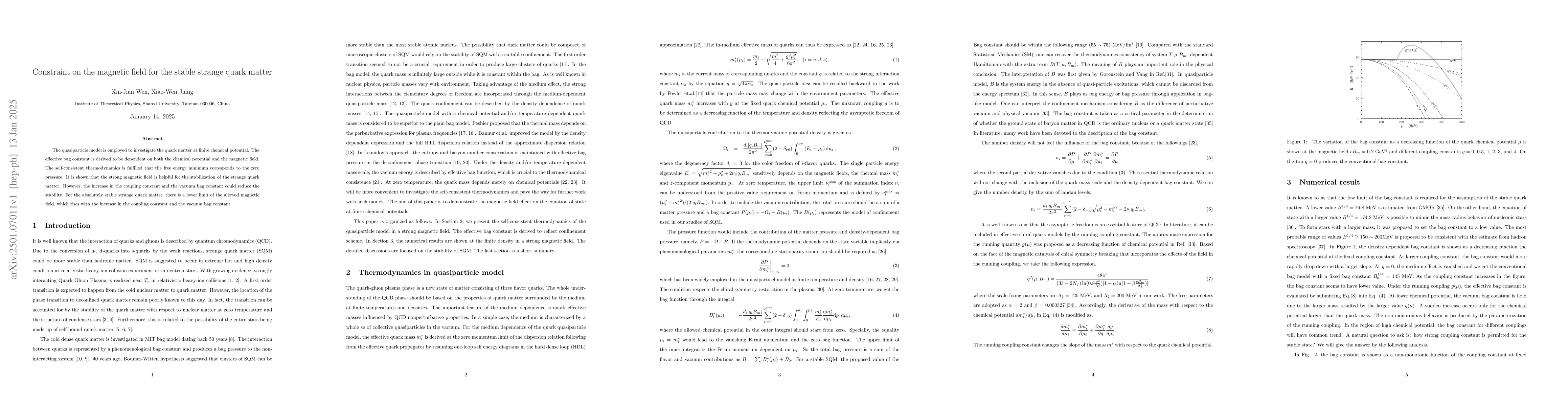 Thumbnail for Constraint on the magnetic field for the stable strange quark matter