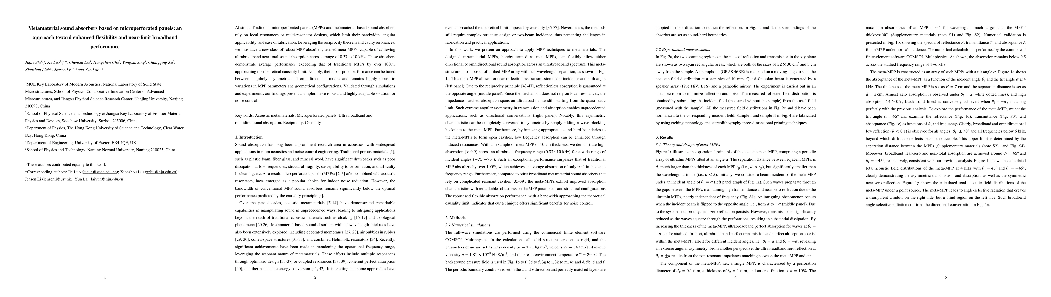 Thumbnail for Meta-microperforated-panels for ultrabroadband directional and
  omnidirectional sound absorption