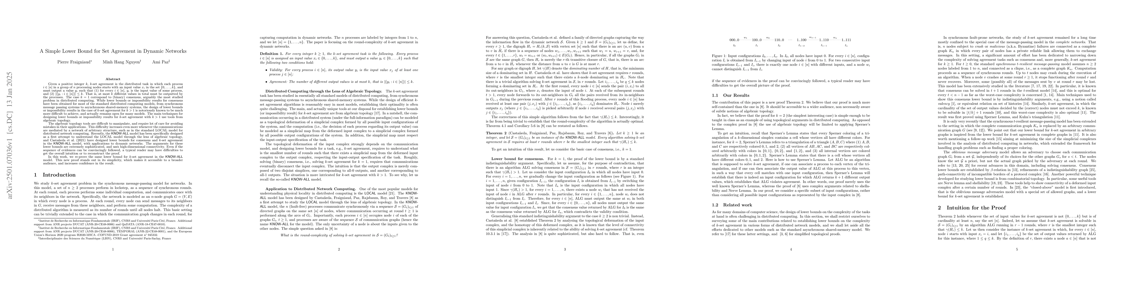 Thumbnail for A Simple Lower Bound for Set Agreement in Dynamic Networks