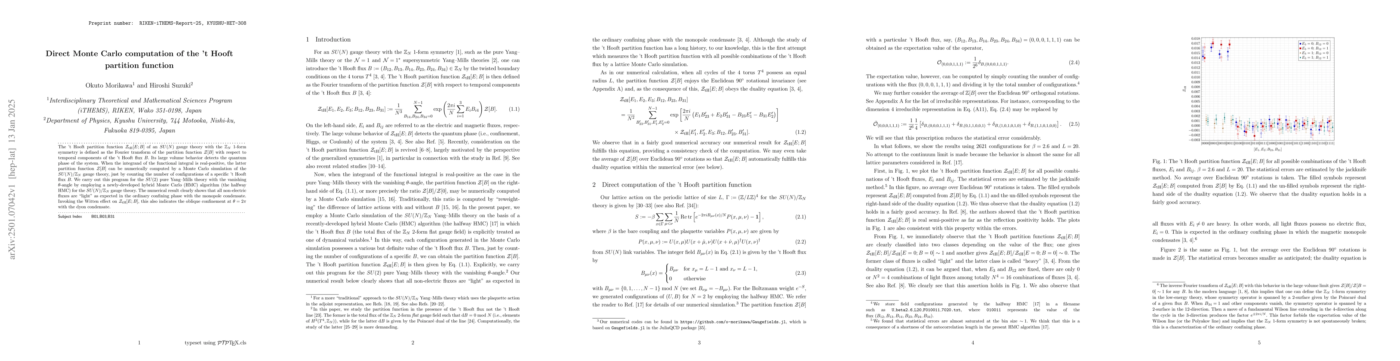 Thumbnail for Direct Monte Carlo computation of the 't~Hooft partition function