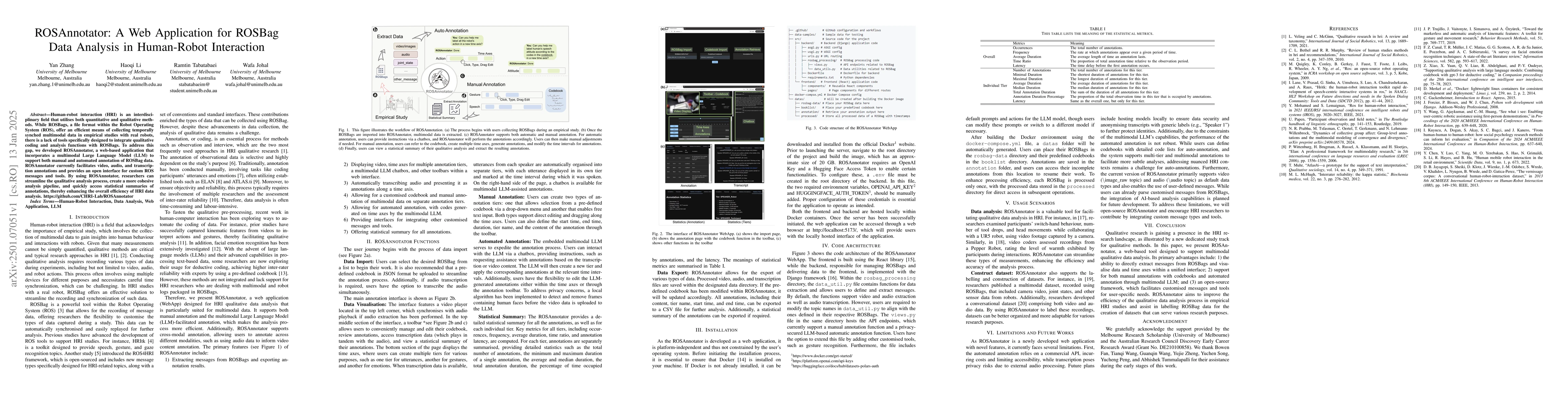 Thumbnail for ROSAnnotator: A Web Application for ROSBag Data Analysis in Human-Robot
  Interaction