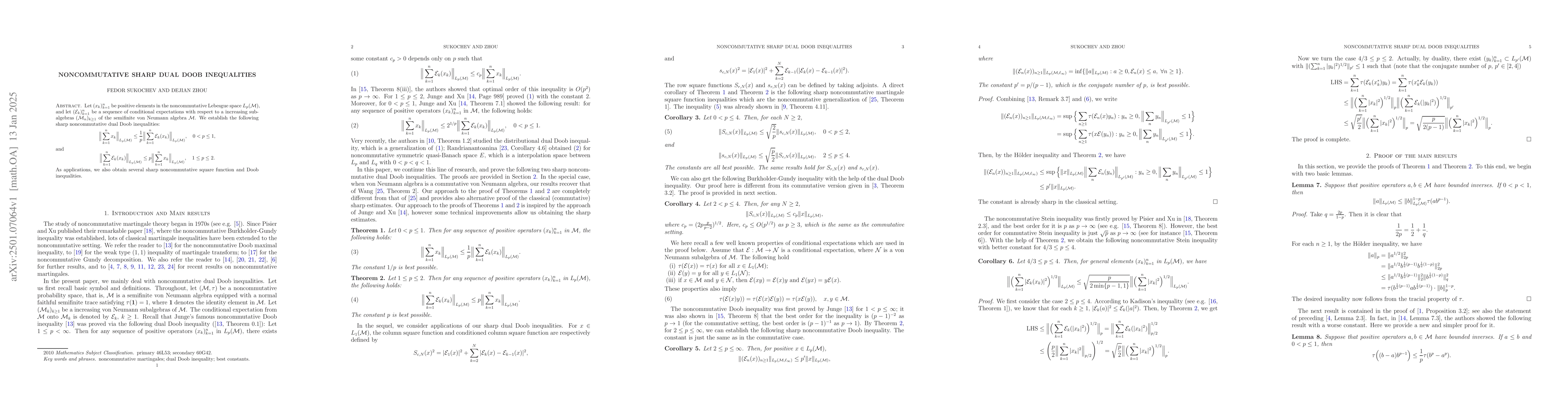 Thumbnail for Noncommutative sharp dual Doob inequalities