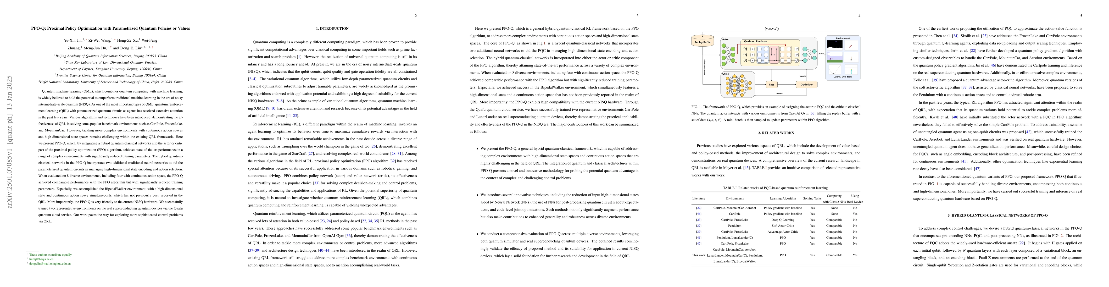 Thumbnail for PPO-Q: Proximal Policy Optimization with Parametrized Quantum Policies
  or Values
