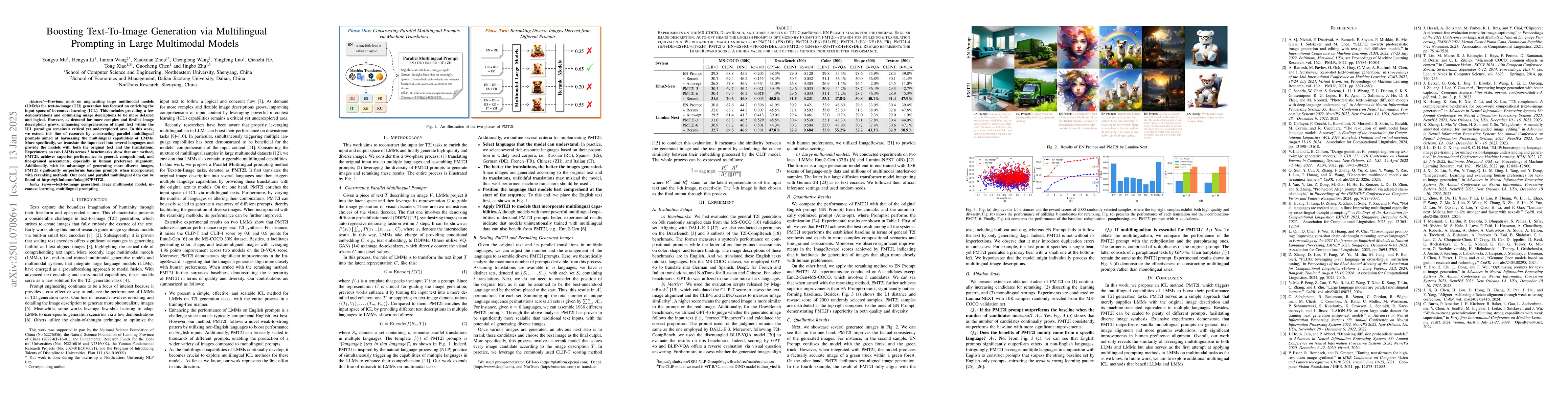 Thumbnail for Boosting Text-To-Image Generation via Multilingual Prompting in Large
  Multimodal Models