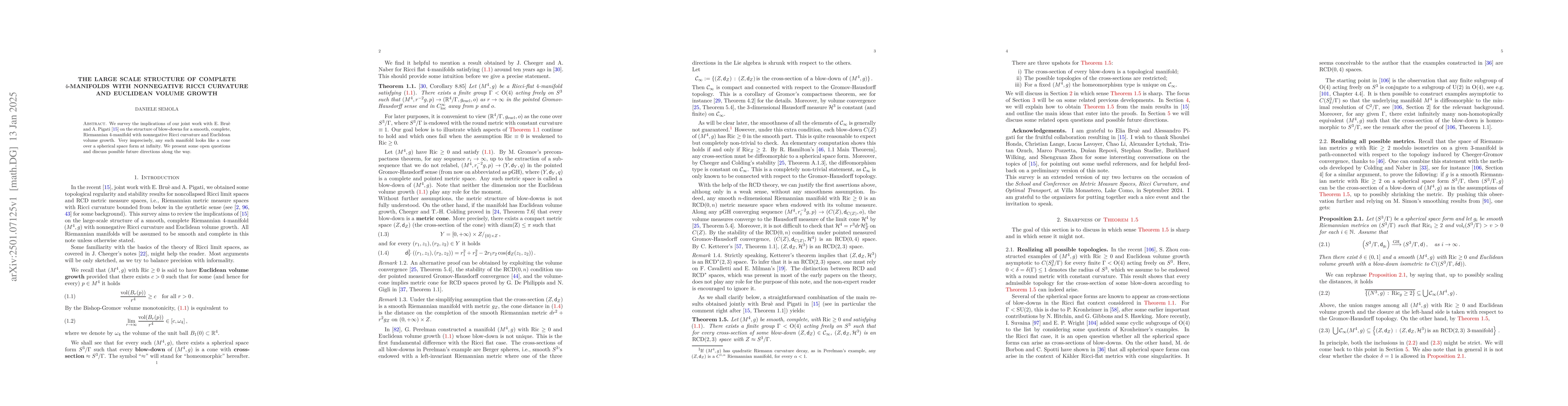 Thumbnail for The large scale structure of complete $4$-manifolds with nonnegative
  Ricci curvature and Euclidean volume growth