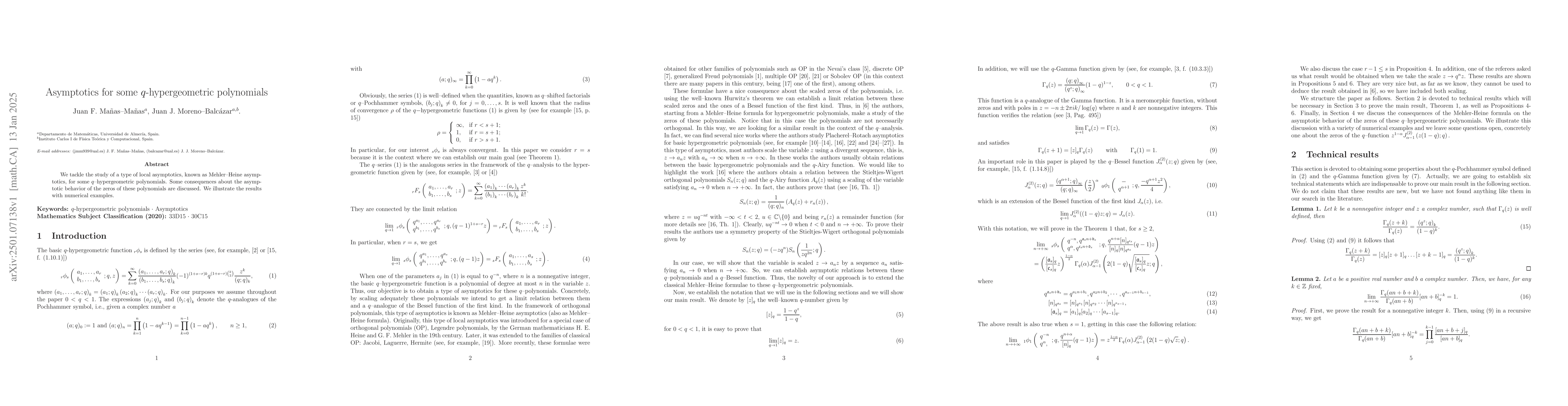 Thumbnail for Asymptotics for some $q$-hypergeometric polynomials