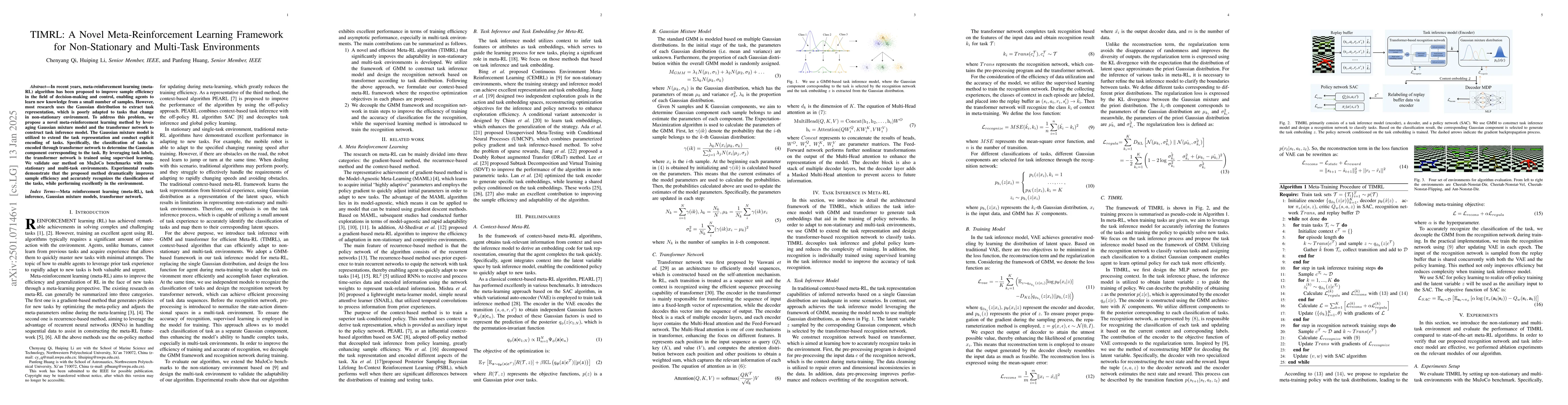Thumbnail for TIMRL: A Novel Meta-Reinforcement Learning Framework for Non-Stationary
  and Multi-Task Environments