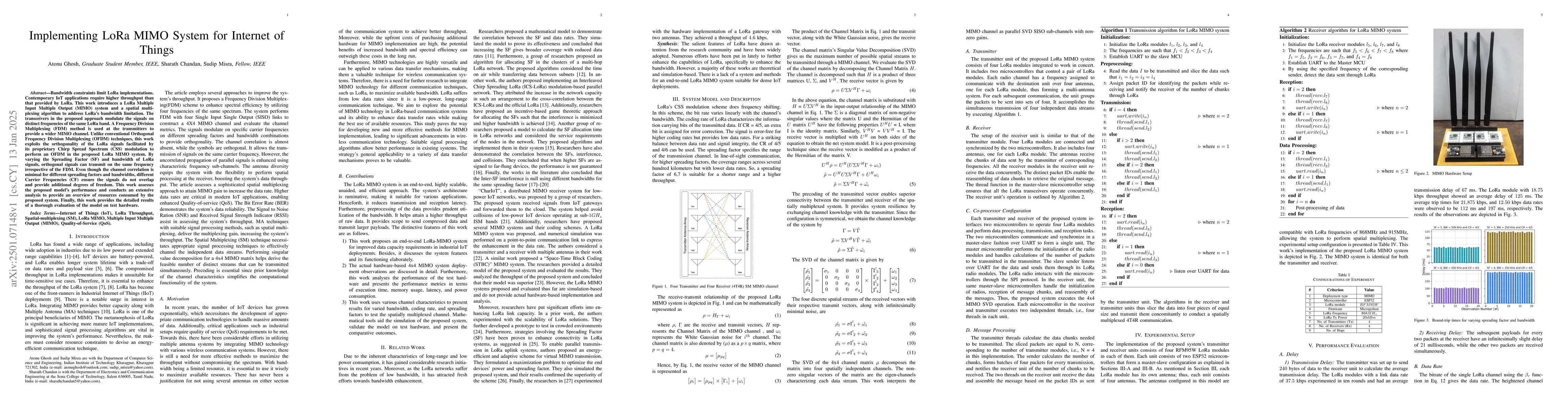 Thumbnail for Implementing LoRa MIMO System for Internet of Things