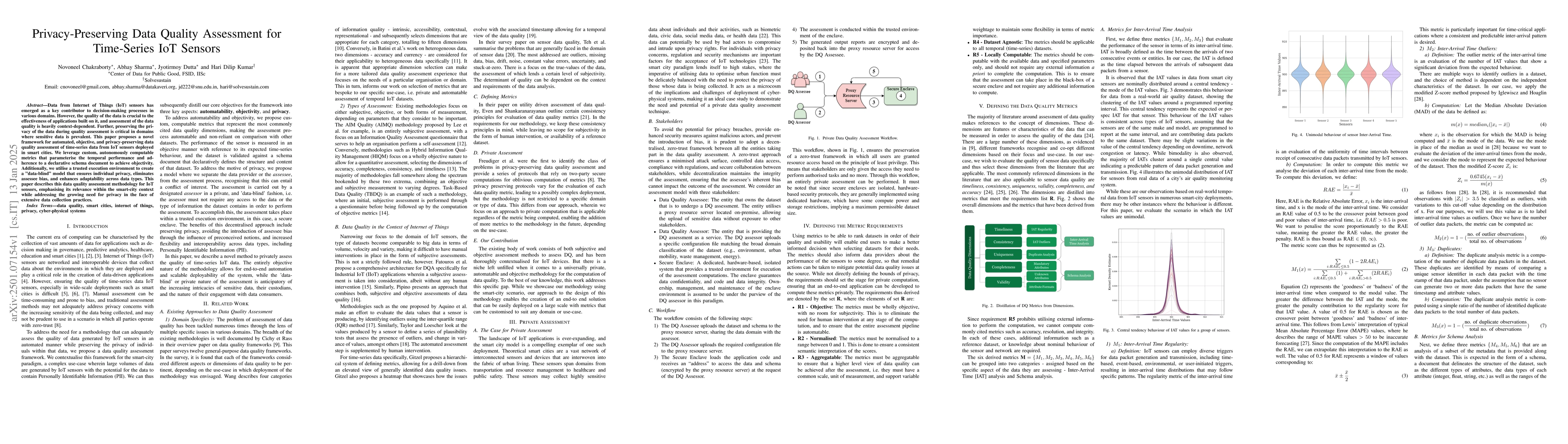 Thumbnail for Privacy-Preserving Data Quality Assessment for Time-Series IoT Sensors