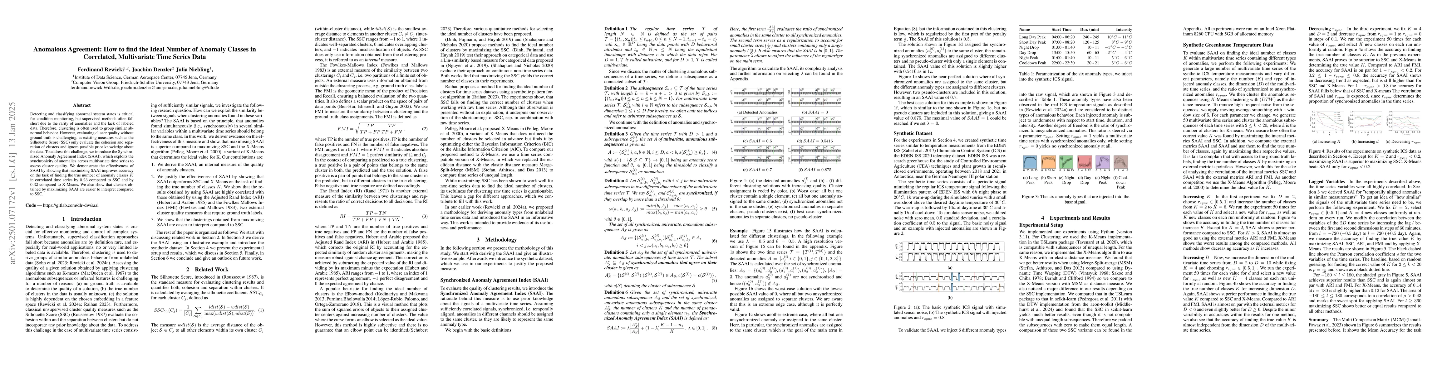 Thumbnail for Anomalous Agreement: How to find the Ideal Number of Anomaly Classes in
  Correlated, Multivariate Time Series Data