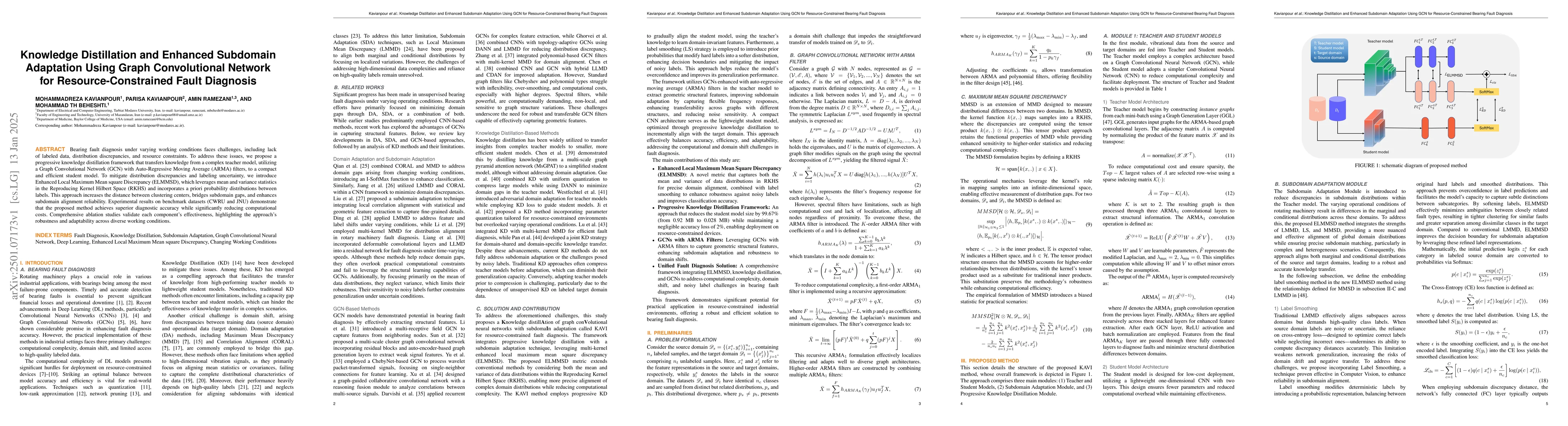 Thumbnail for Knowledge Distillation and Enhanced Subdomain Adaptation Using Graph
  Convolutional Network for Resource-Constrained Bearing Fault Diagnosis