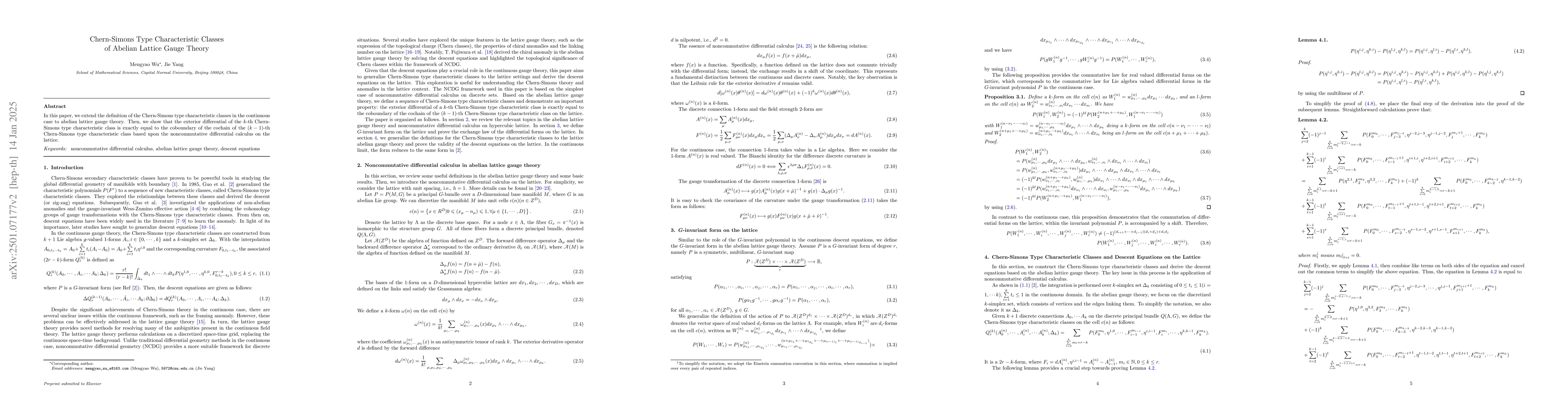Thumbnail for Chern-Simons Type Characteristic Classes of Abelian Lattice Gauge Theory