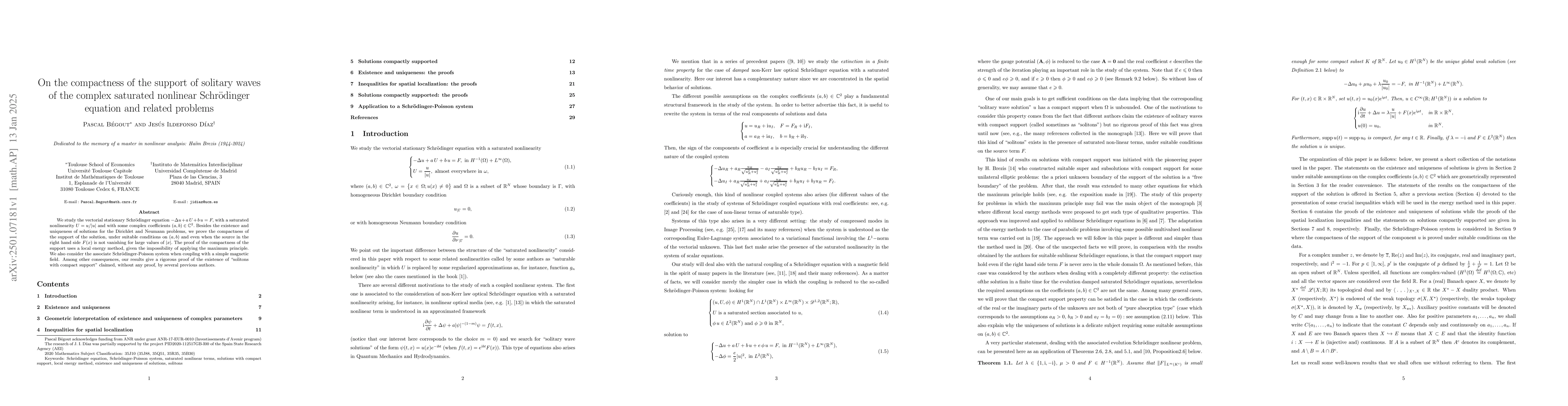 Thumbnail for On the compactness of the support of solitary waves of the complex
  saturated nonlinear Schr{ö}dinger equation and related problems