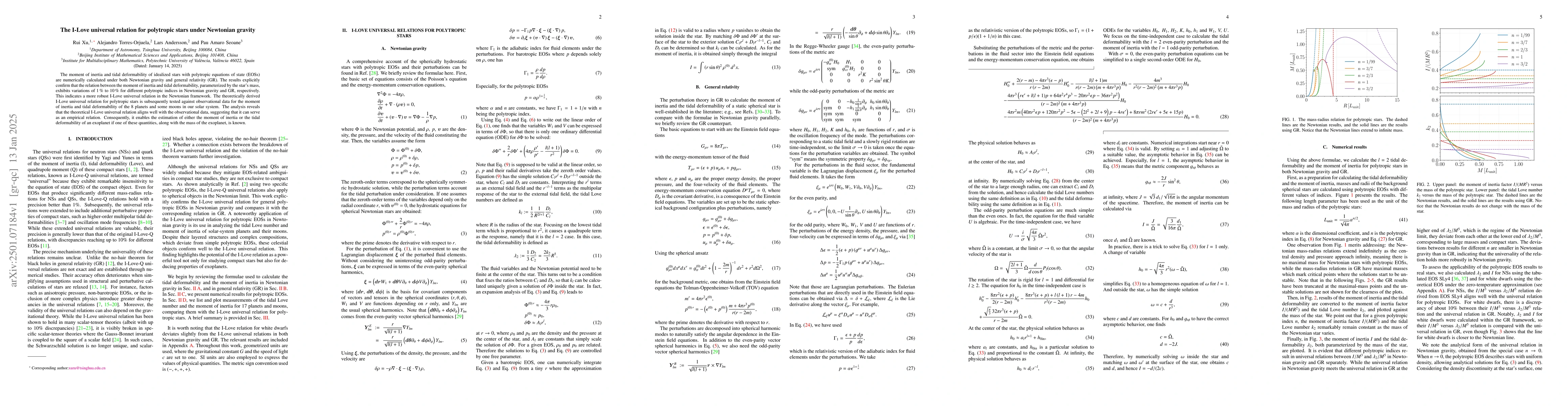 Thumbnail for The I-Love universal relation for polytropic stars under Newtonian
  gravity
