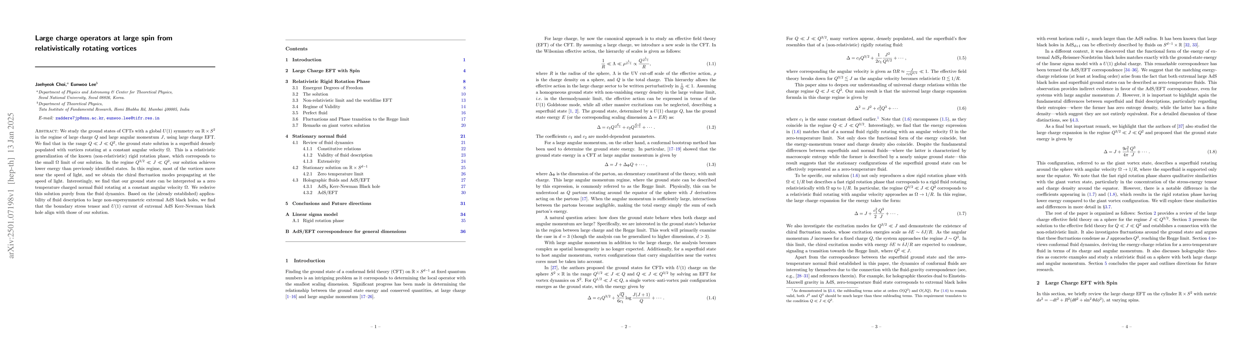 Thumbnail for Large charge operators at large spin from relativistically rotating
  vortices