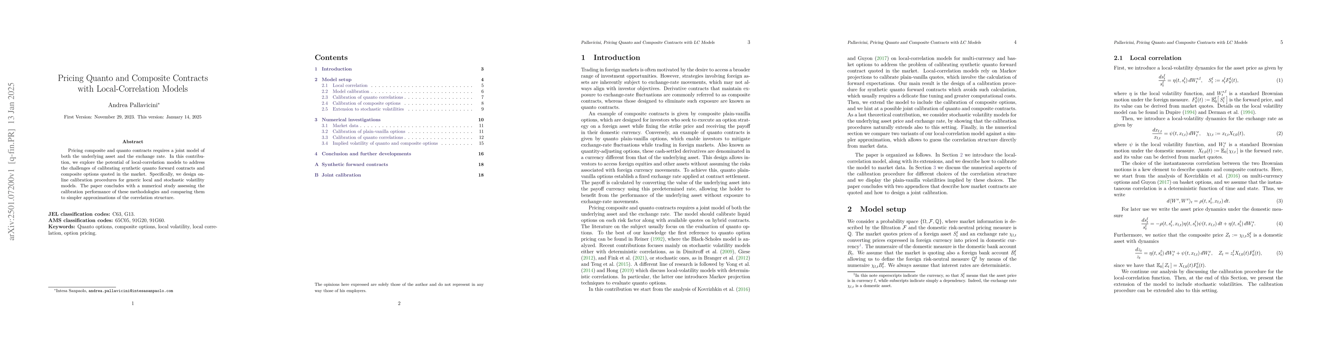 Thumbnail for Pricing Quanto and Composite Contracts with Local-Correlation Models