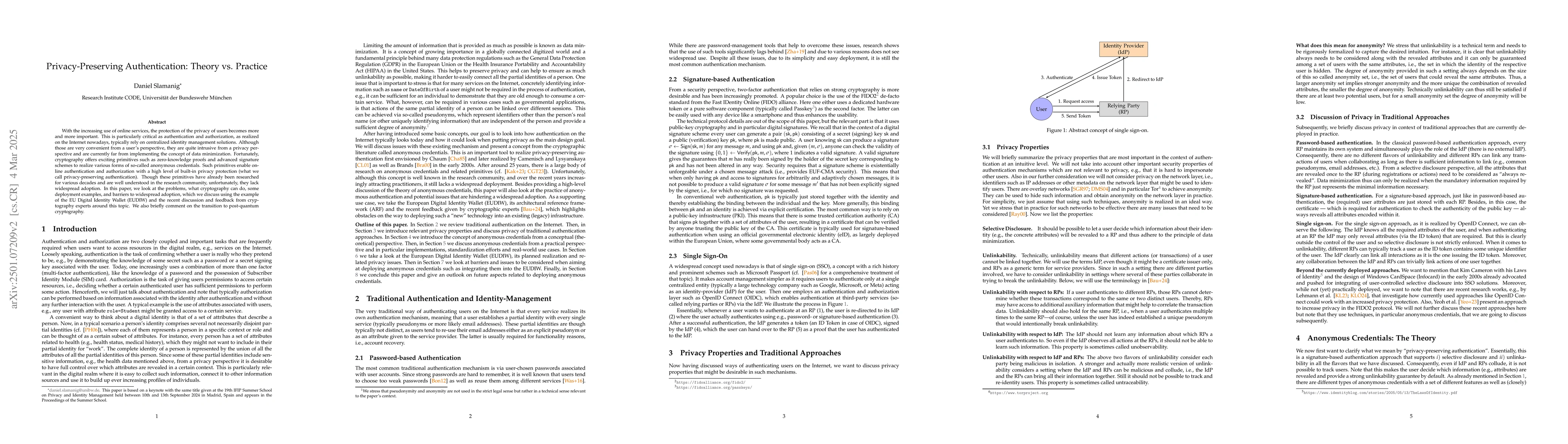 Thumbnail for Privacy-Preserving Authentication: Theory vs. Practice
