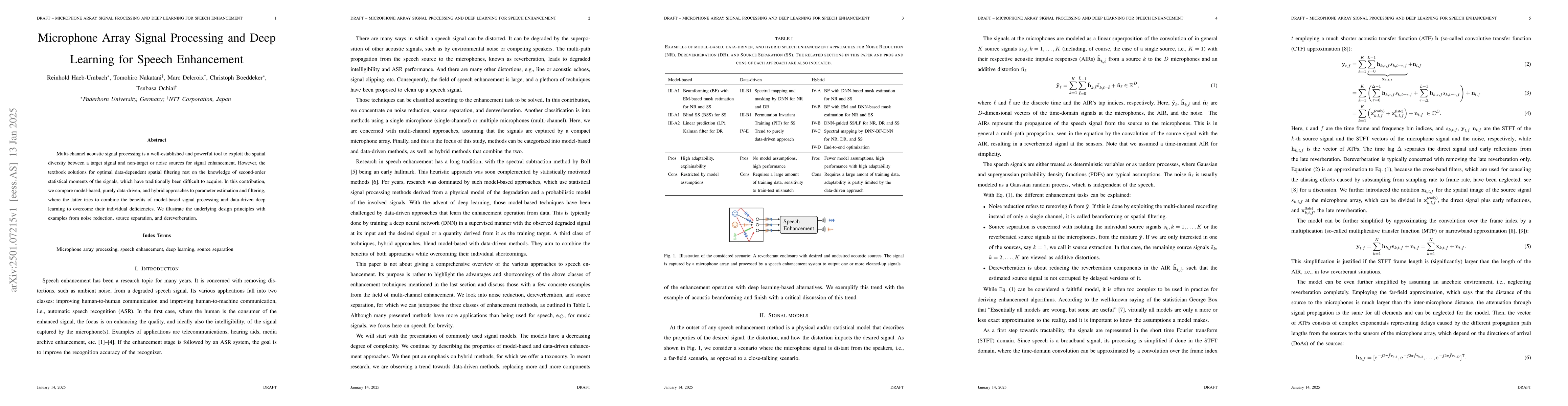 Thumbnail for Microphone Array Signal Processing and Deep Learning for Speech
  Enhancement