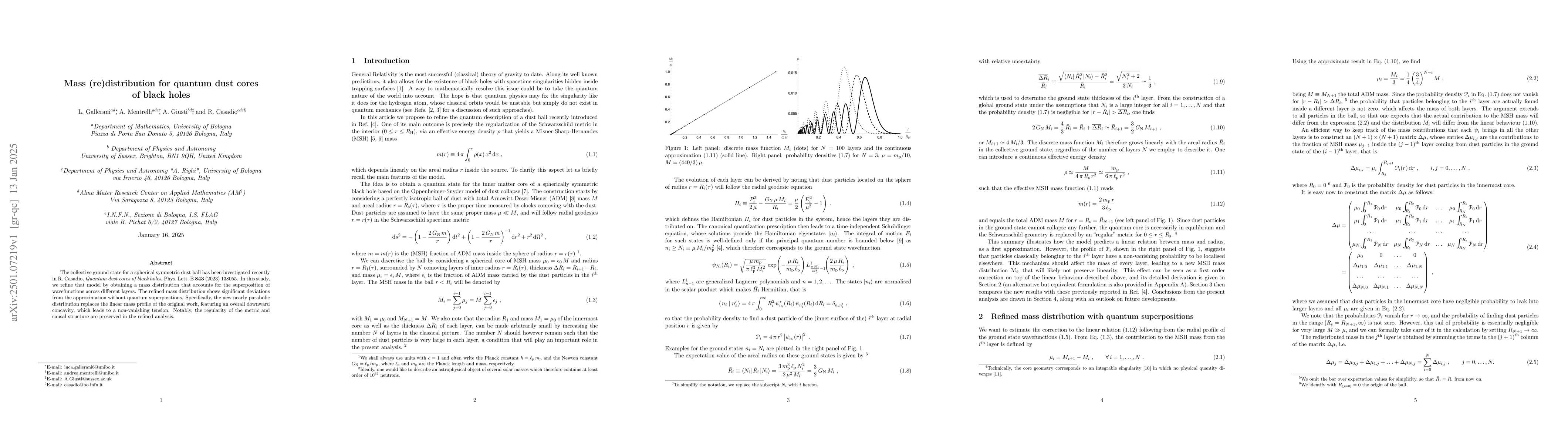 Thumbnail for Mass (re)distribution for quantum dust cores of black holes