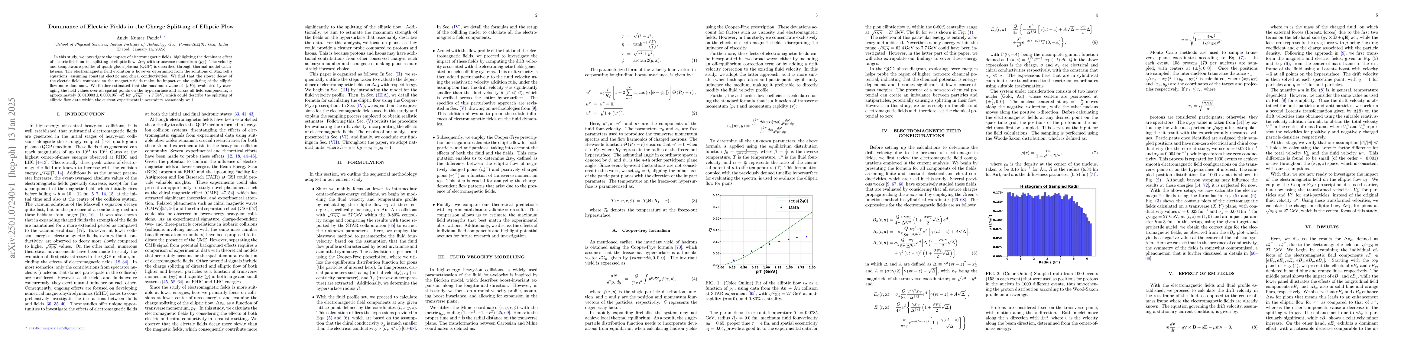 Thumbnail for Dominance of Electric Fields in the Charge Splitting of Elliptic Flow