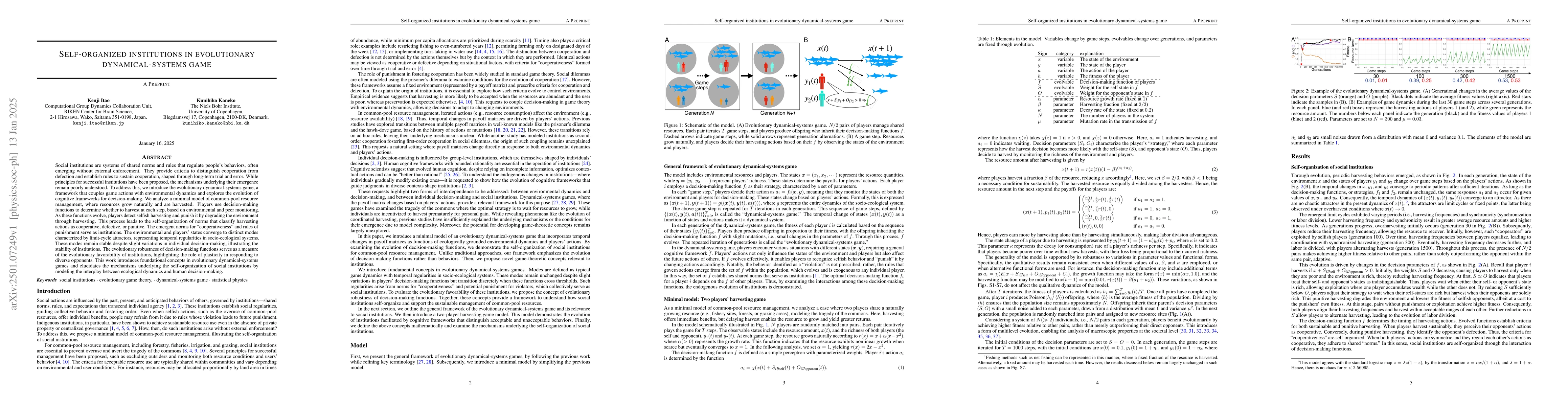 Thumbnail for Self-organized institutions in evolutionary dynamical-systems game