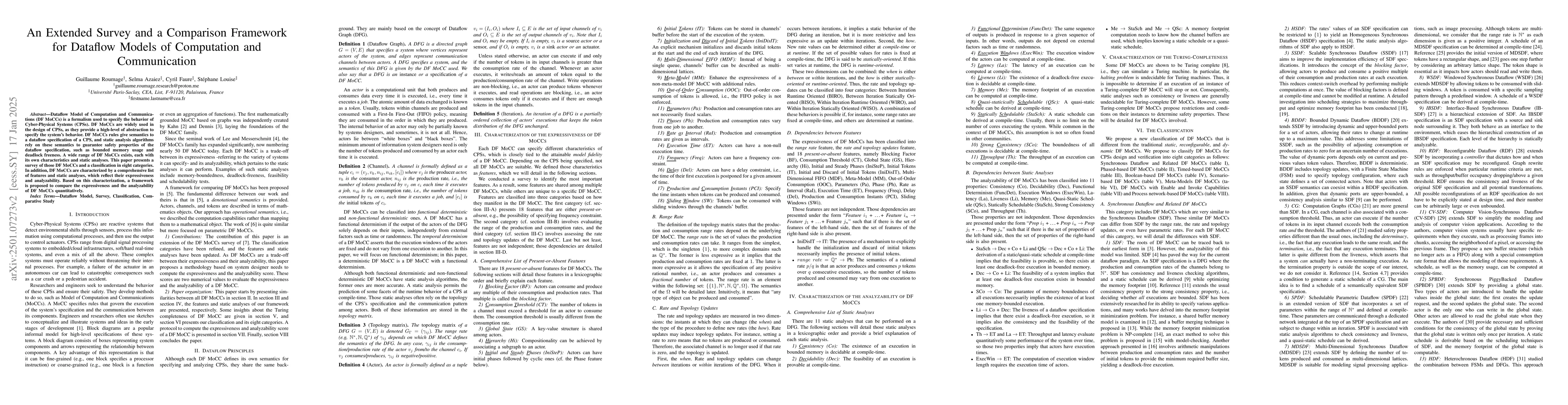 Thumbnail for An Extended Survey and a Comparison Framework for Dataflow Models of
  Computation and Communication