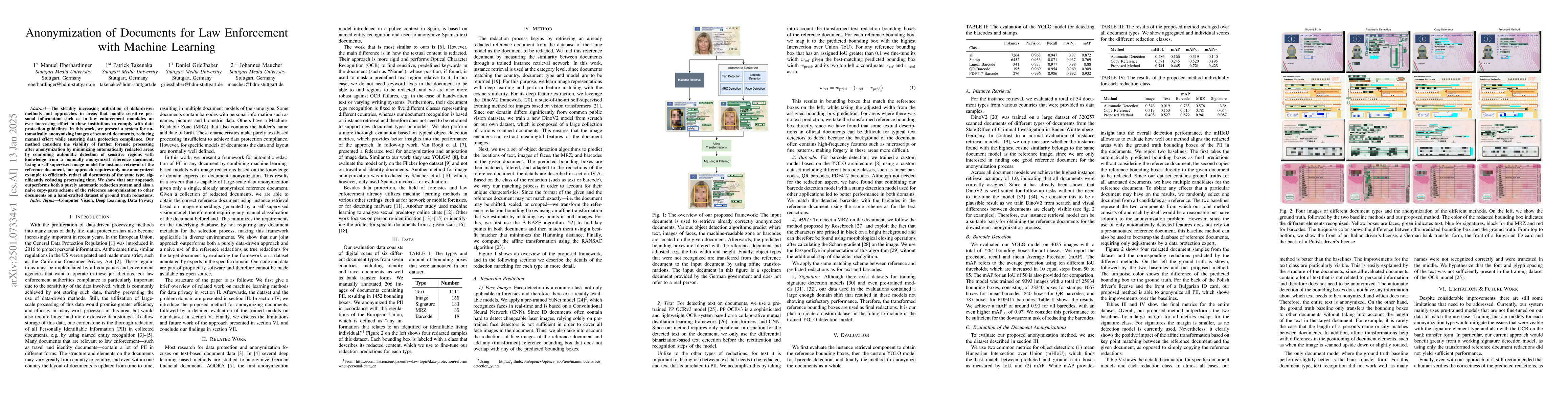 Thumbnail for Anonymization of Documents for Law Enforcement with Machine Learning