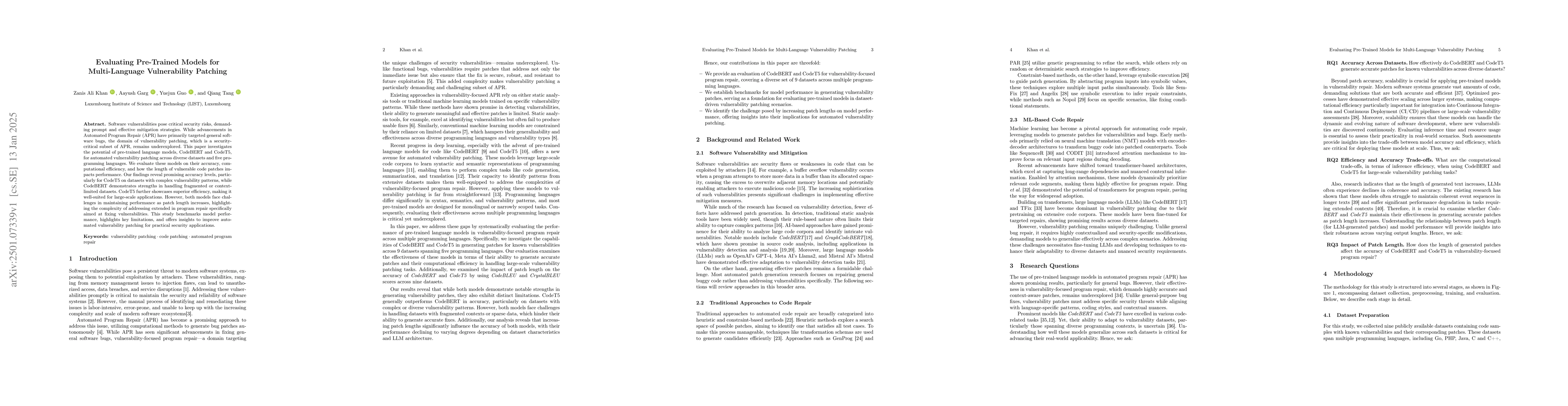 Thumbnail for Evaluating Pre-Trained Models for Multi-Language Vulnerability Patching