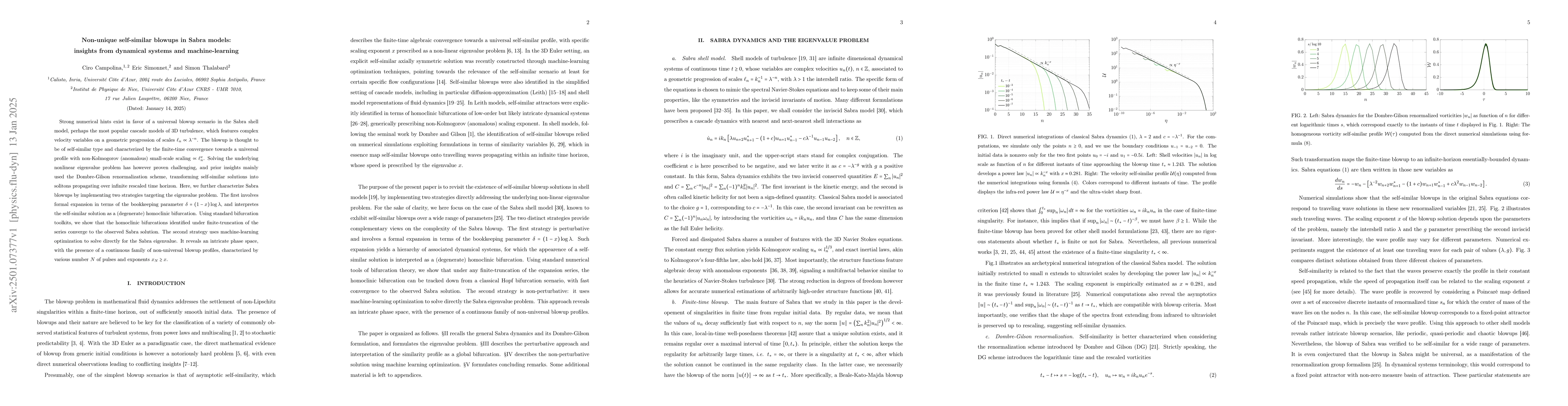 Thumbnail for Non-unique self-similar blowups in Sabra models: insights from dynamical
  systems and machine-learning
