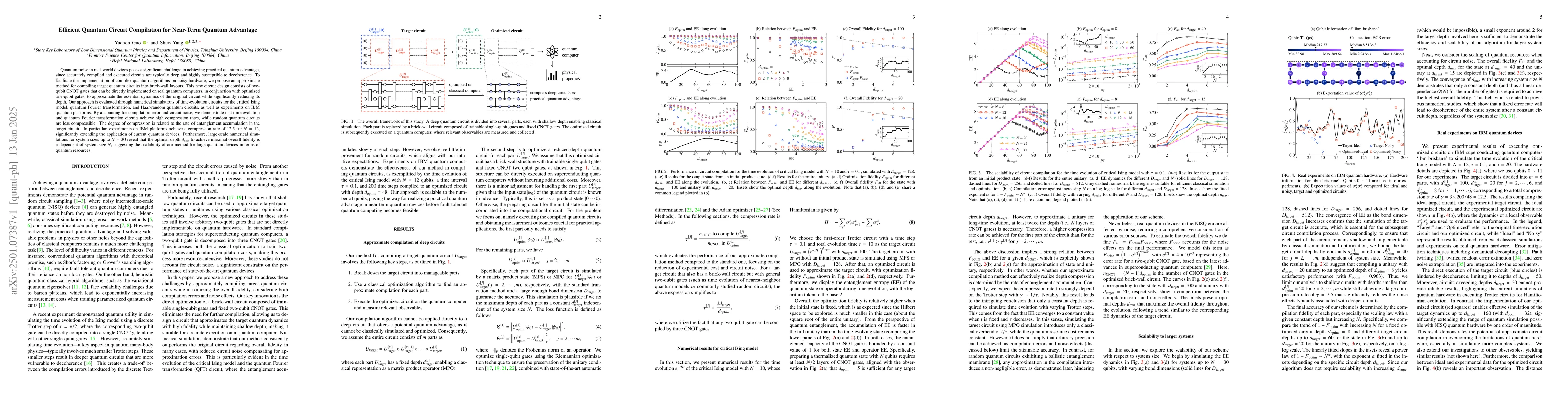 Thumbnail for Efficient Quantum Circuit Compilation for Near-Term Quantum Advantage