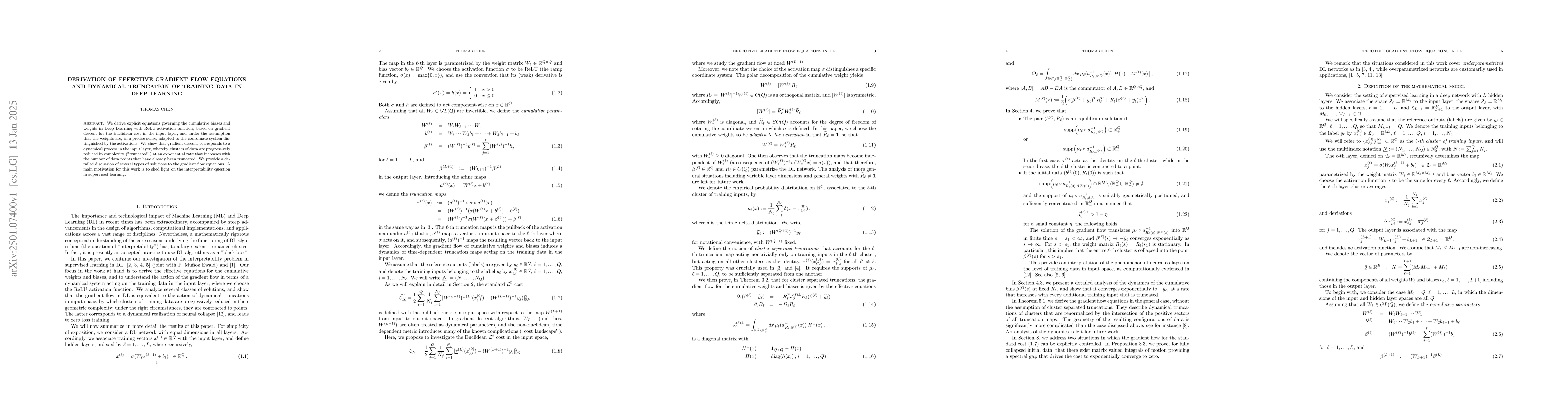 Thumbnail for Derivation of effective gradient flow equations and dynamical truncation
  of training data in Deep Learning
