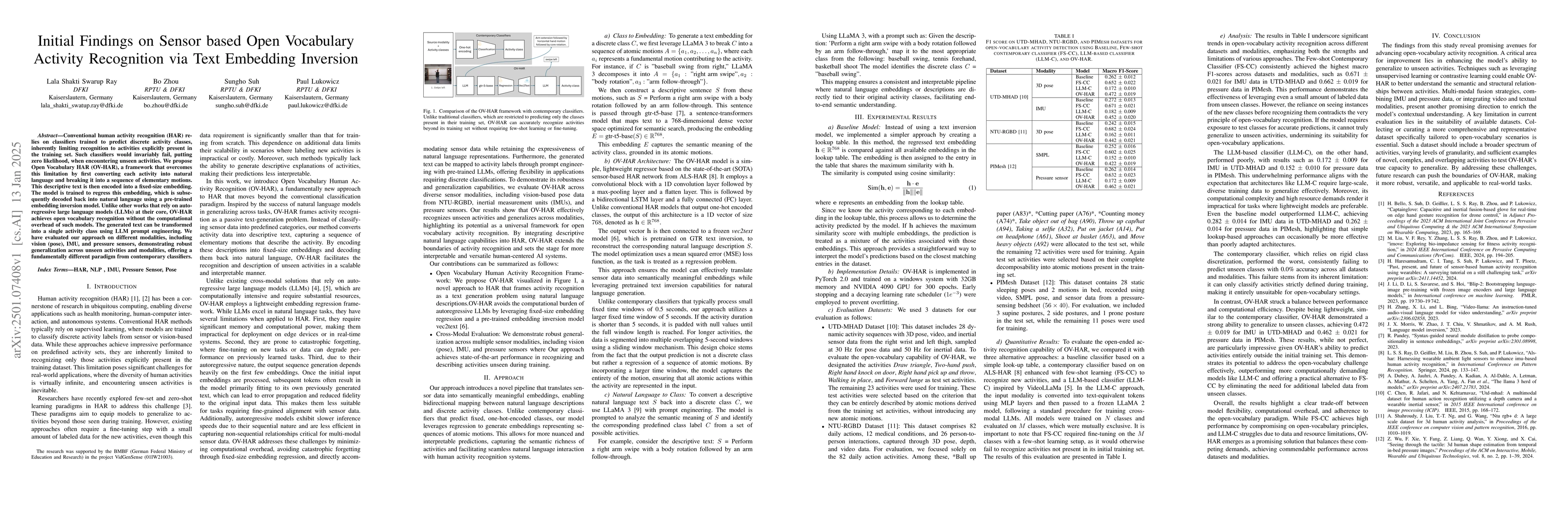 Thumbnail for Initial Findings on Sensor based Open Vocabulary Activity Recognition
  via Text Embedding Inversion