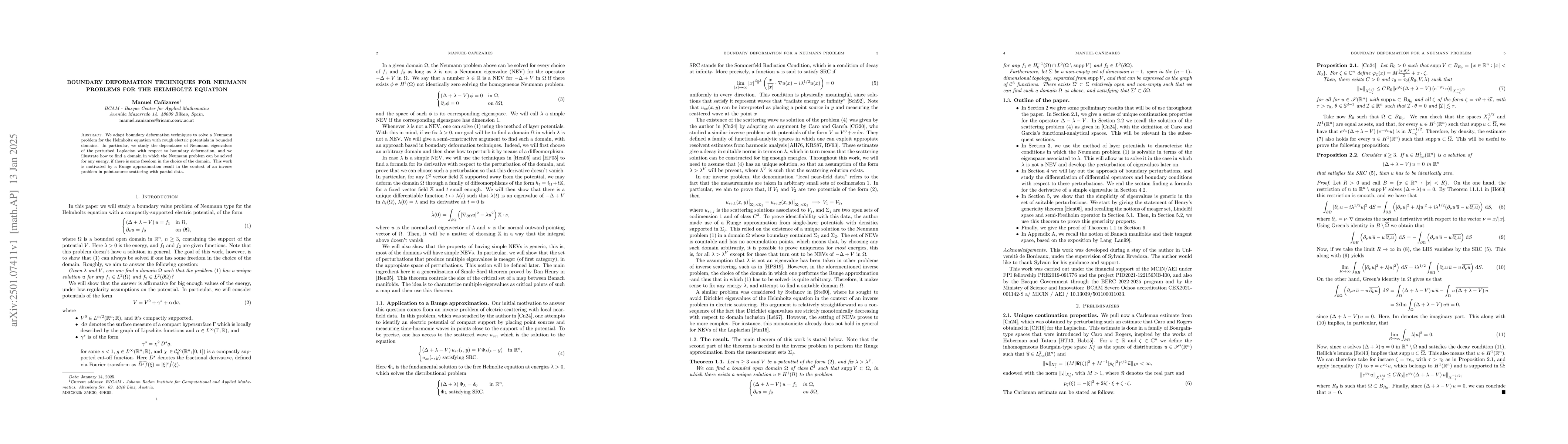Thumbnail for Boundary deformation techniques for Neumann problems for the Helmholtz
  equation