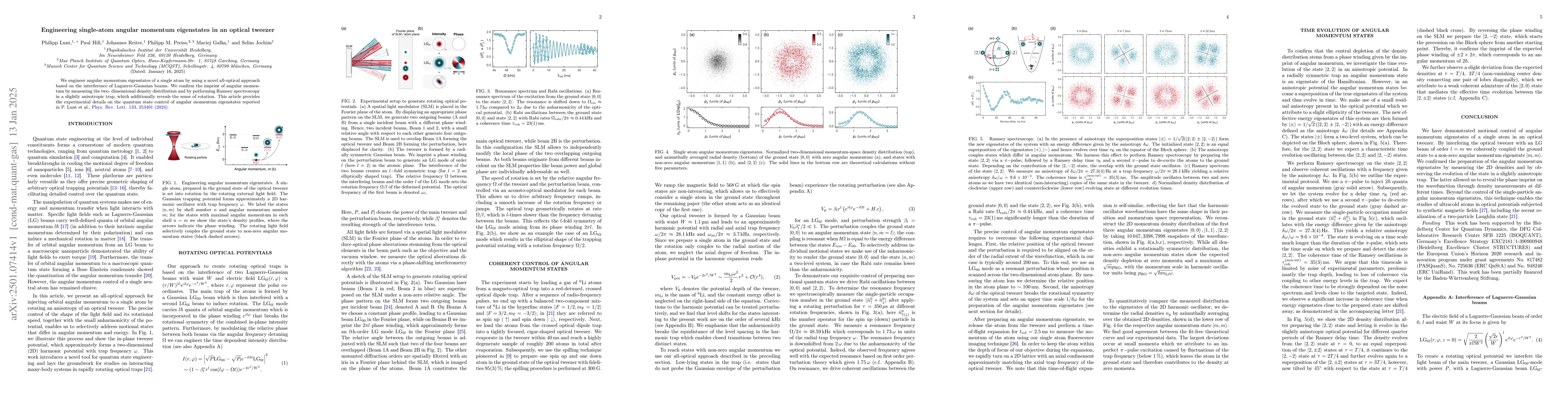 Thumbnail for Engineering single-atom angular momentum eigenstates in an optical
  tweezer