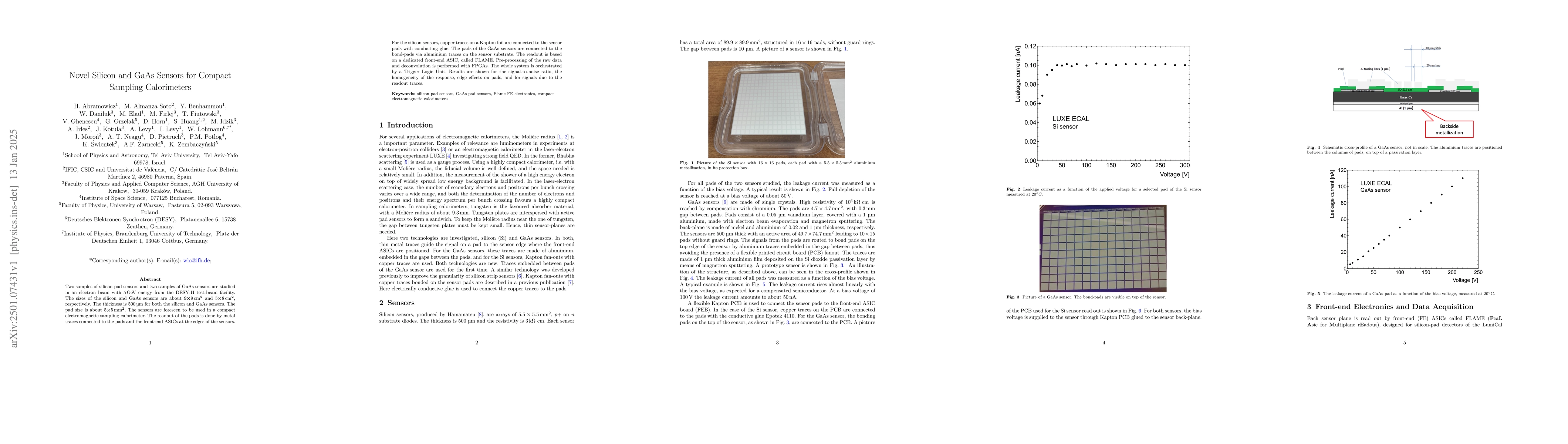 Thumbnail for Novel Silicon and GaAs Sensors for Compact Sampling Calorimeters