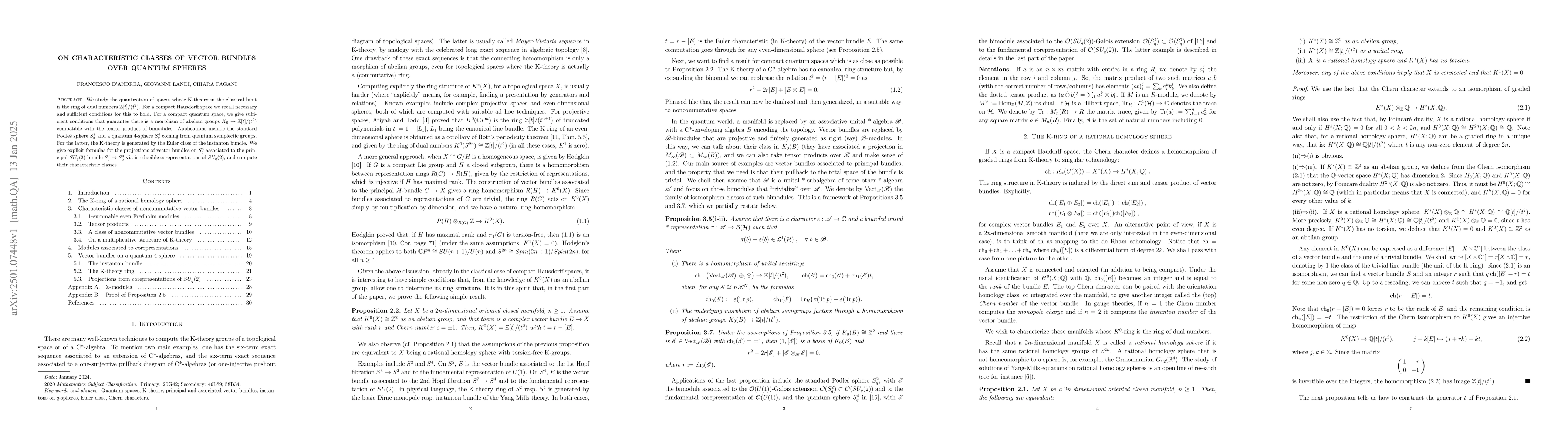 Thumbnail for On characteristic classes of vector bundles over quantum spheres