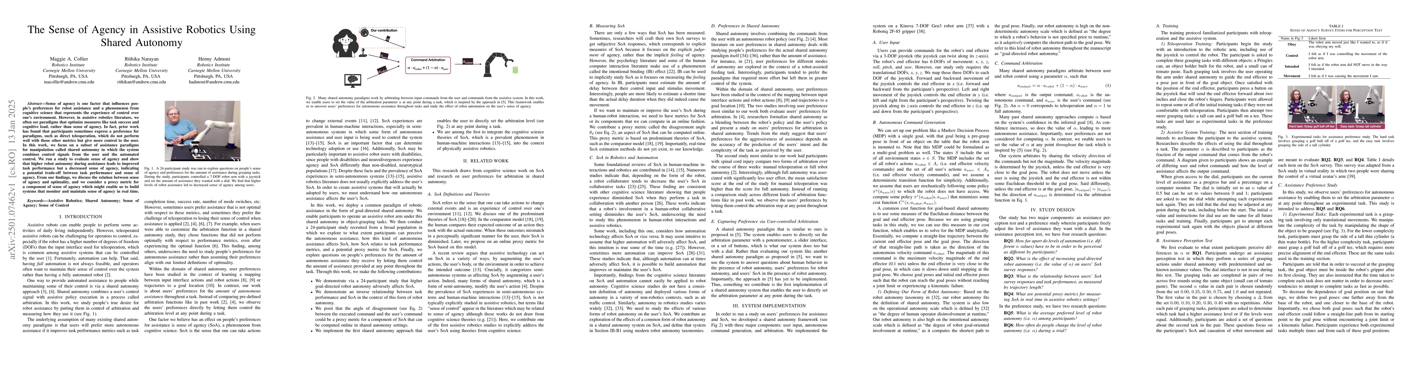 Thumbnail for The Sense of Agency in Assistive Robotics Using Shared Autonomy