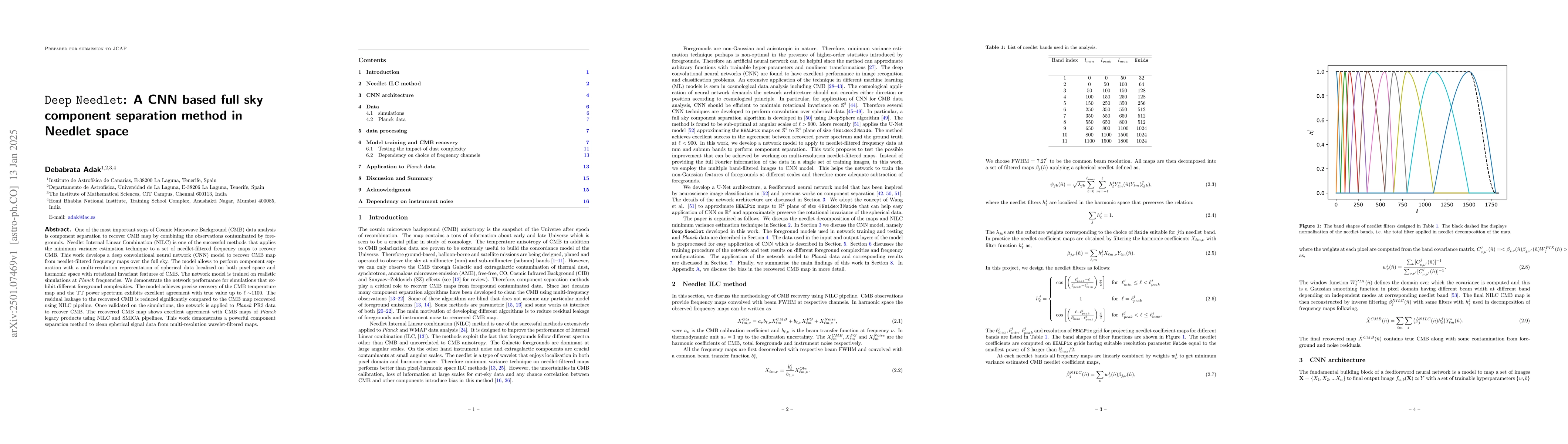 Thumbnail for Deep Needlet: A CNN based full sky component separation method in
  Needlet space