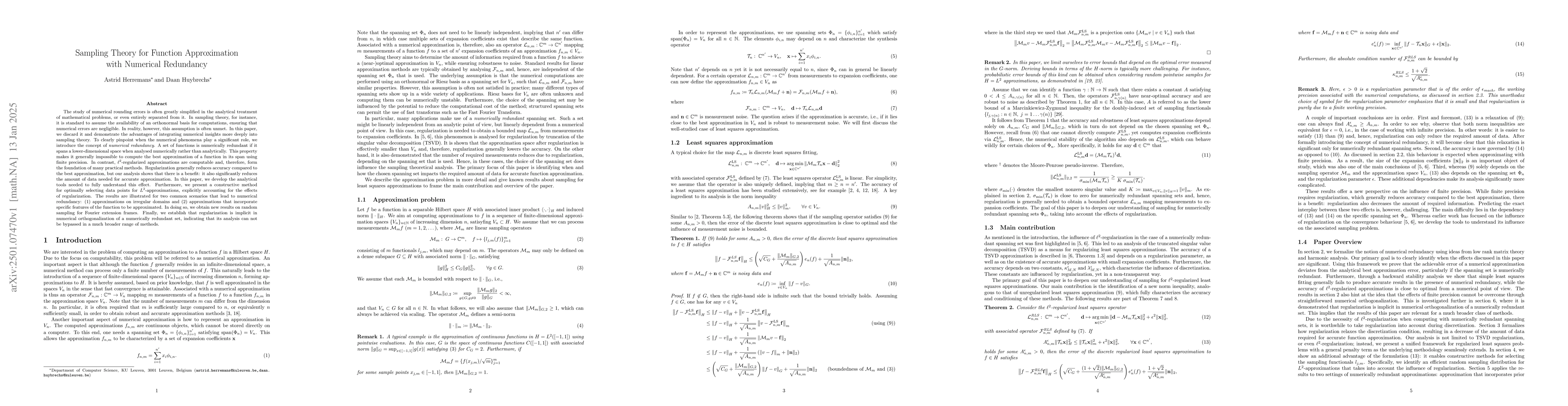 Thumbnail for Sampling Theory for Function Approximation with Numerical Redundancy