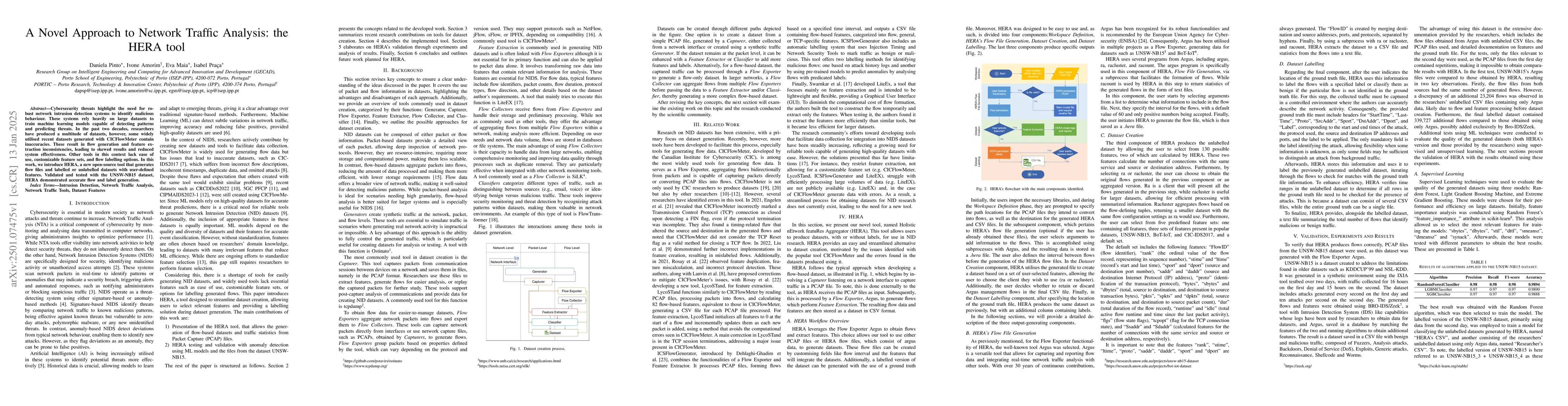 Thumbnail for A Novel Approach to Network Traffic Analysis: the HERA tool