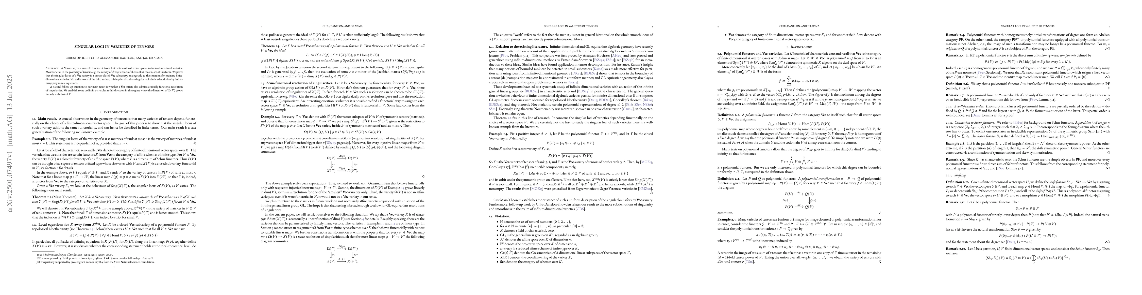 Thumbnail for Singular loci in varieties of tensors