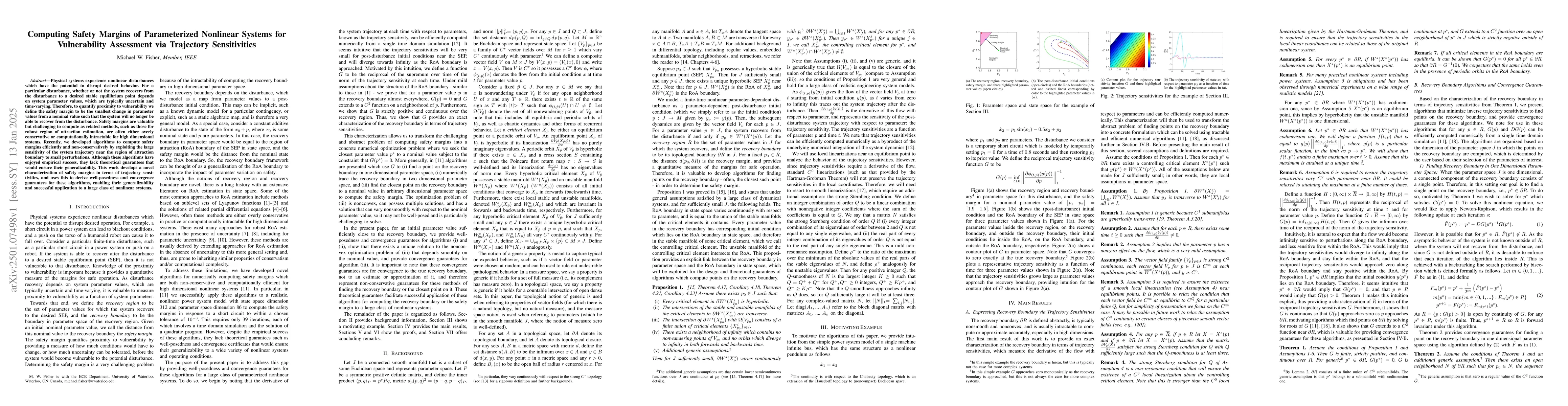 Thumbnail for Computing Safety Margins of Parameterized Nonlinear Systems for
  Vulnerability Assessment via Trajectory Sensitivities