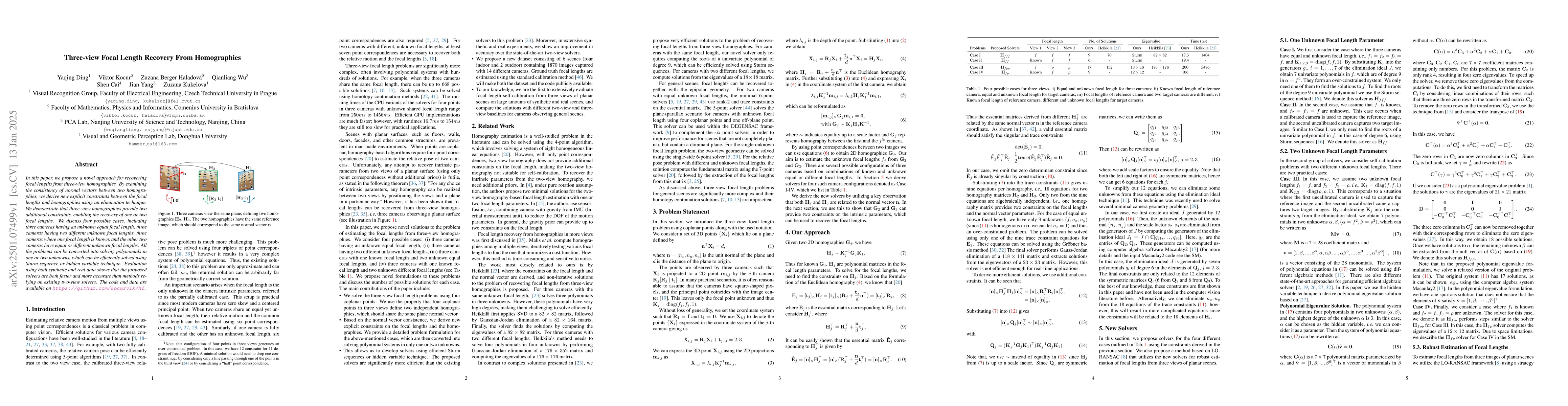 Thumbnail for Three-view Focal Length Recovery From Homographies