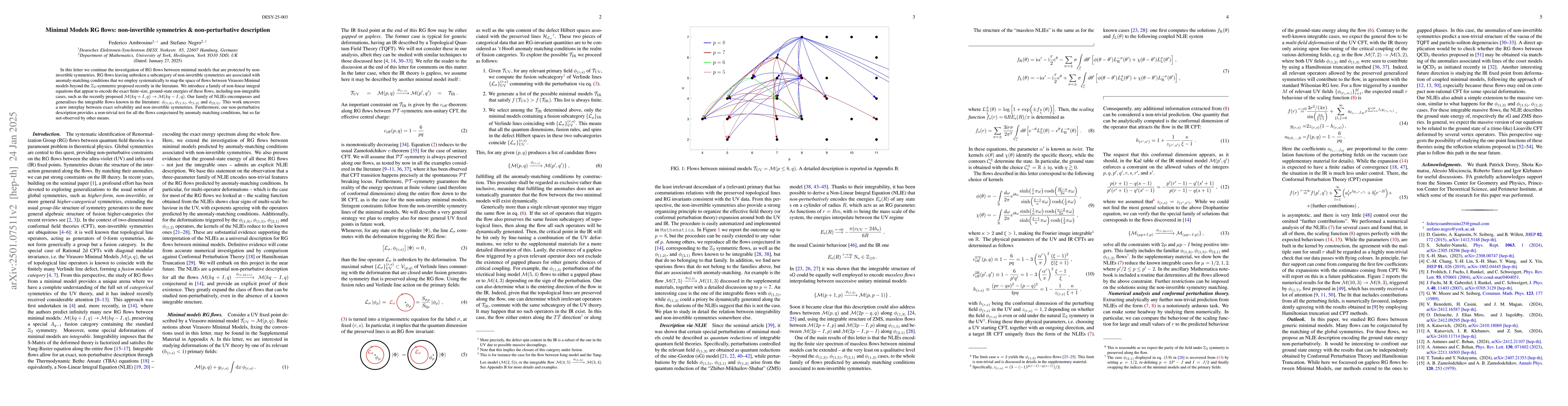 Thumbnail for Minimal Models RG flows: non-invertible symmetries & non-perturbative
  description